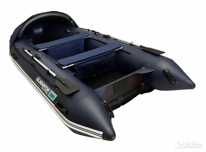 Лодка пвх Gladiator E380 PRO темно-синий