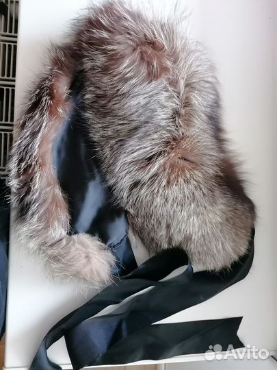 Меховой воротник чернобурка