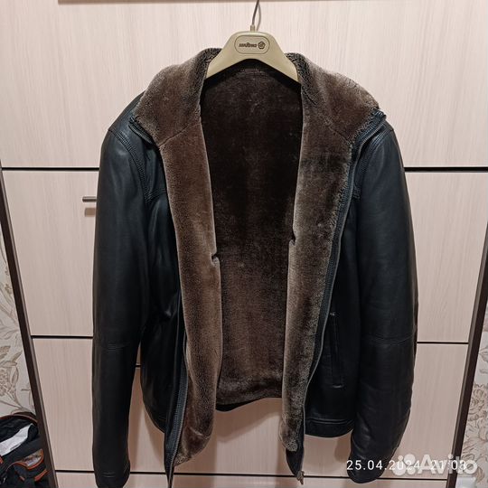 Куртка мужская зимняя экокожа 52-54