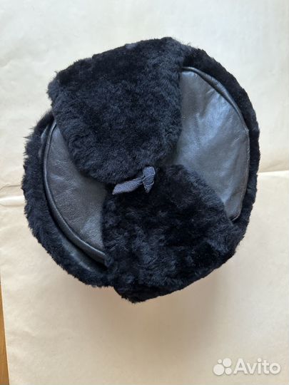 Шапка ушанка кожаная мужская. Новая 61 р