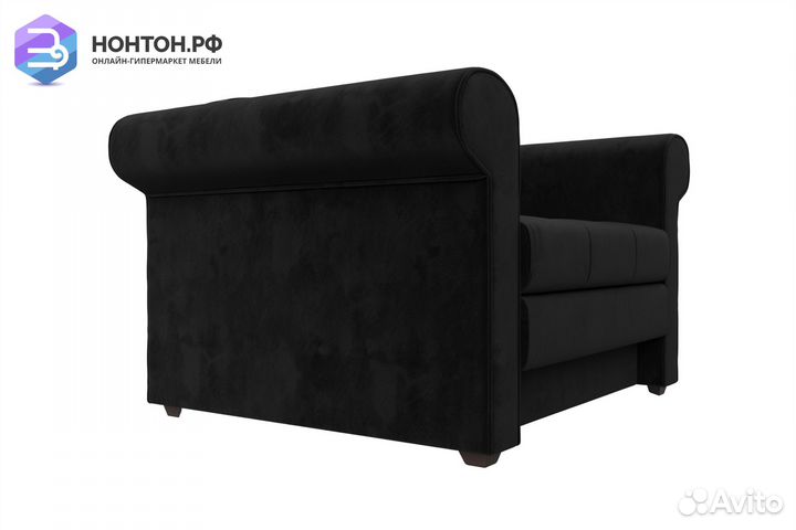 Кресло выкатное Берли велюр черный