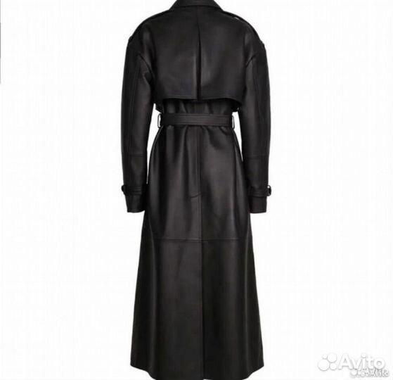 Плащ женский кожаный тренч 44