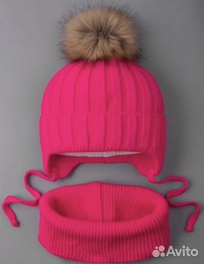 Шапка с шарфом