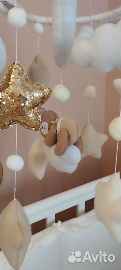 Мобиль на кроватку из фетра с подсветкой