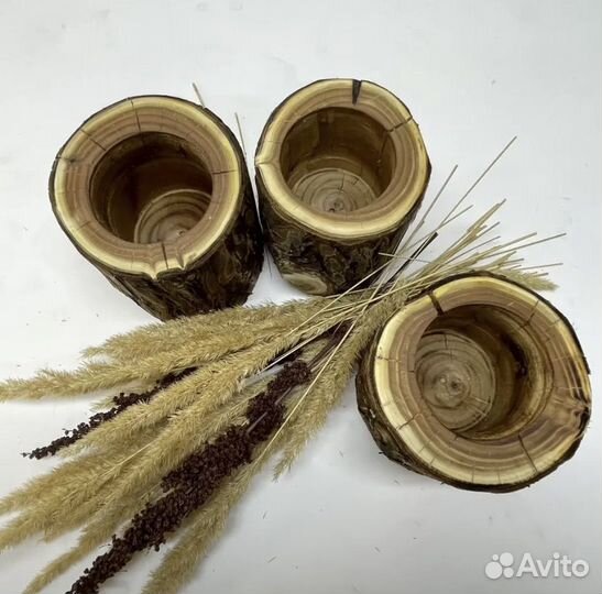 Деревянный подсвечник