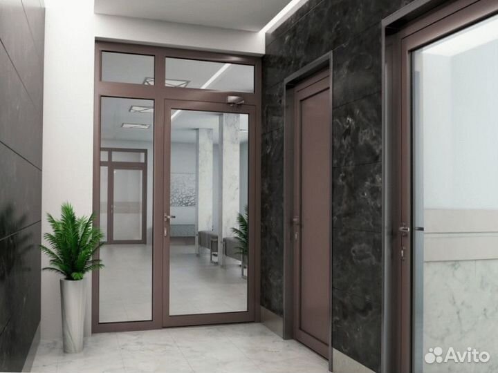 Алюминиевая дверь с остеклением