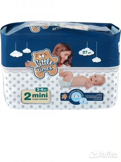 Подгузники Little Times mini 3-6кг