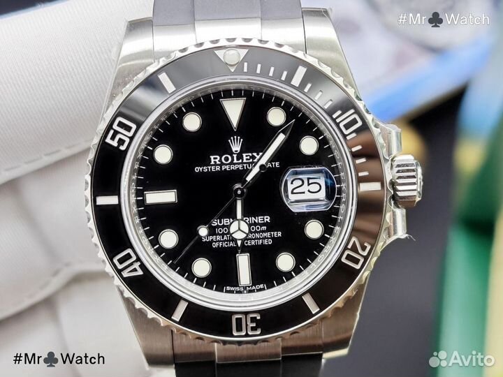 Часы Rolex Submariner каучук с гарантией