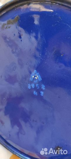 Эмалированная посуда СССР чайник синяя эмаль