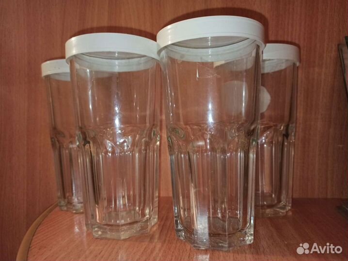 Стаканы высокие 15 см с крышками