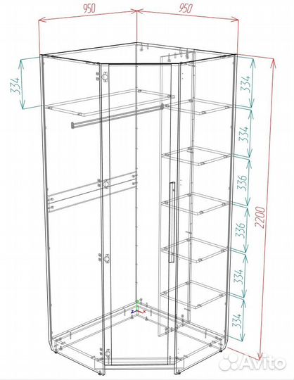 Шкаф угловой Стилика+