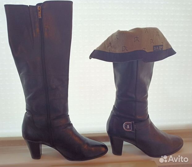 Сапоги женские кожаные 39 40 размер