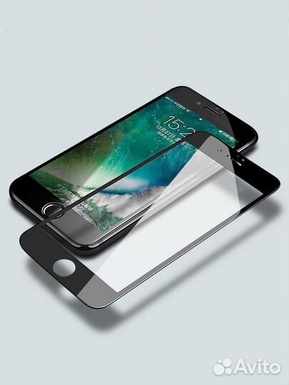 Защитное стекло для iPhone 7+/8+ 10D+ (Чёрное)