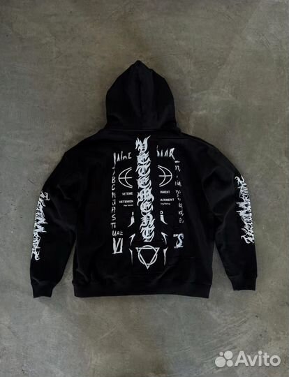 Худи vetements hardcore patch Black logo