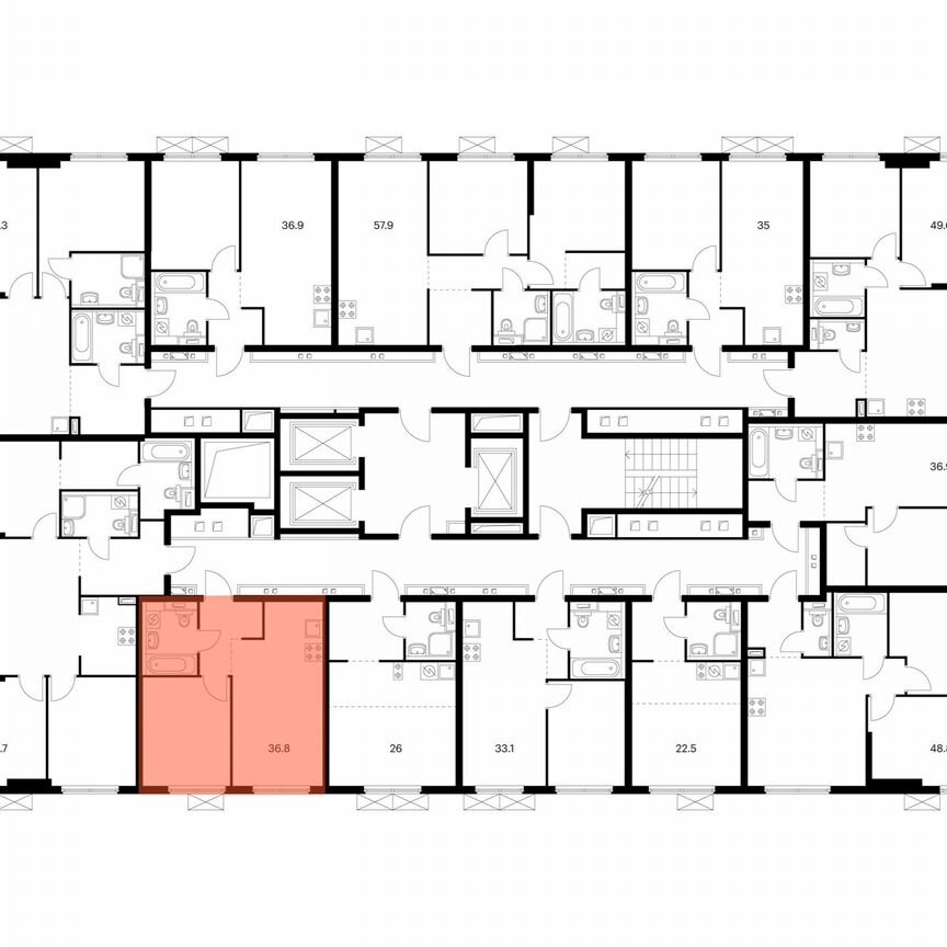 1-к. квартира, 36,8 м², 24/24 эт.