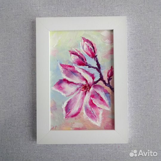 Картина маслом белые цветы интерьерные картины