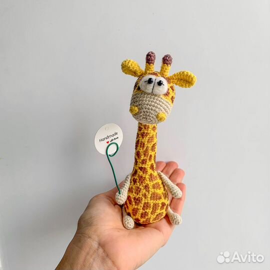 Жираф, ручная работа, вязаная игрушка