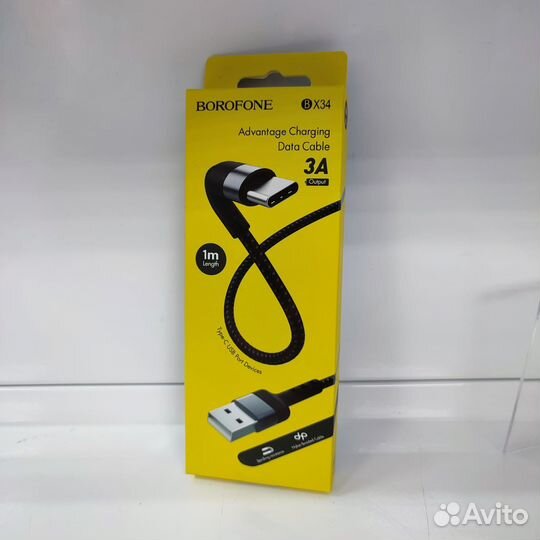 Кабель Type-C Borofone BX34 (3A,1m) black