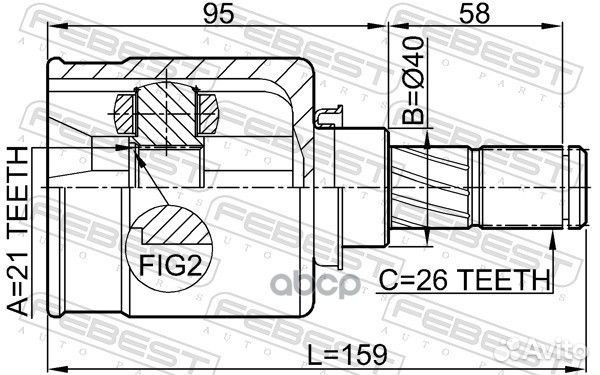 Шрус внутренний перед лев 0211K12 Febest