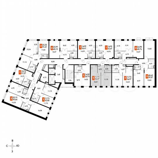 1-к. апартаменты, 35,6 м², 11/15 эт.