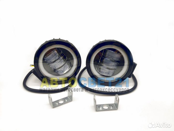 Светодиодная LED Фара 50W Круглая с глазками