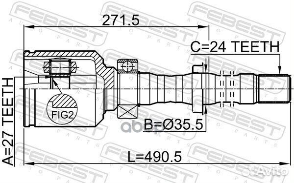 ШРУС внутренний правый 27X35.5X24 toyota RAV4 0