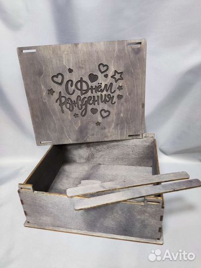 Коробка подарочная деревянная