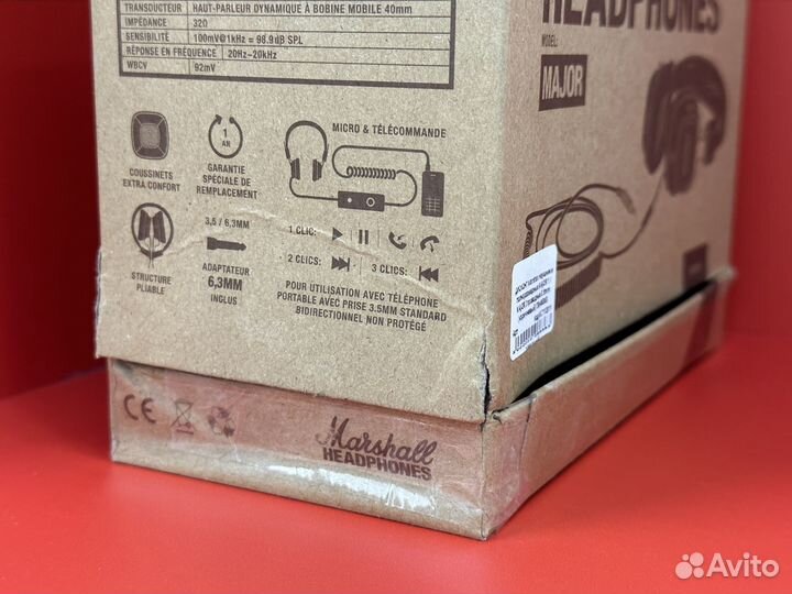 Наушники Marshall Major 1 Brown (мятая коробка)