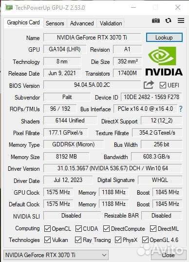 Видеокарта rtx 3070 ti
