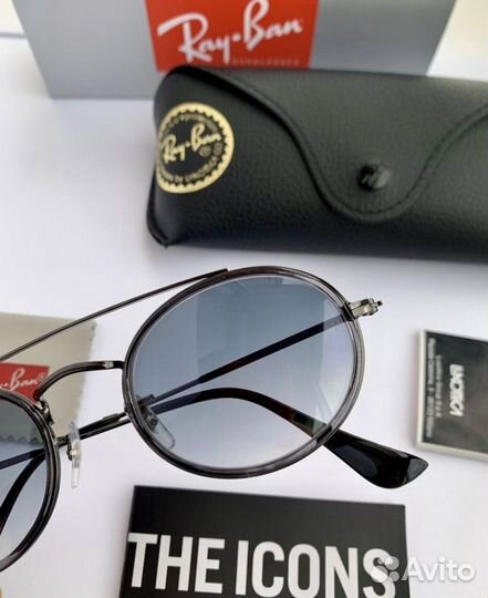 Очки ray ban oval Double Bridge пепельные