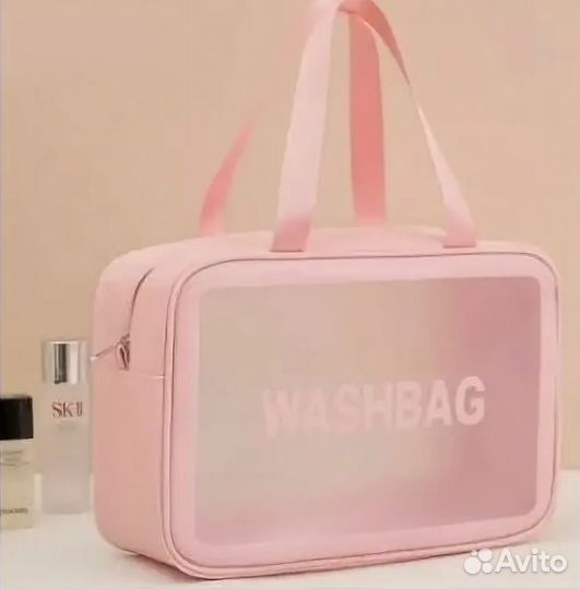 Сумочка косметичка клатч пенал Washbag розовая