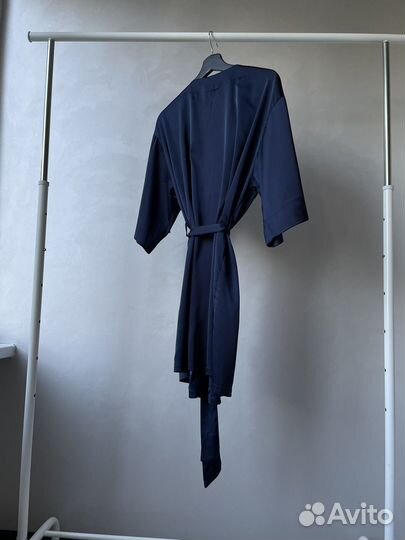 Темно-синий атласный халат Sugarelle, р-р М (46)