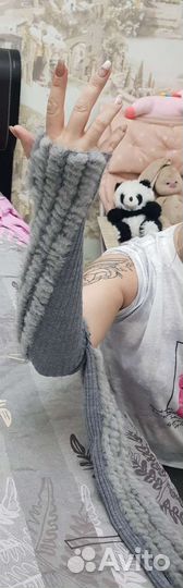 Митенки новые с натуральным мехом