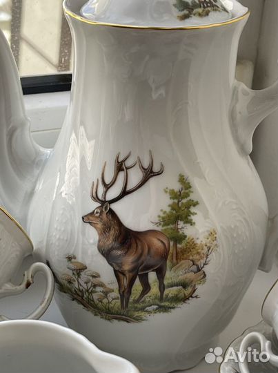 Чайно кофейный сервиз чехия Bernadotte (охота)