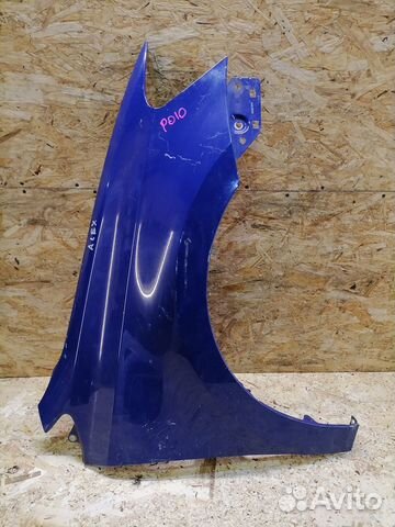 Крыло переднее синее Volkswagen Polo 5 хэтчбек