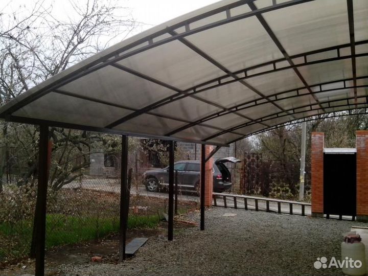 «Навес из поликарбоната терракот»