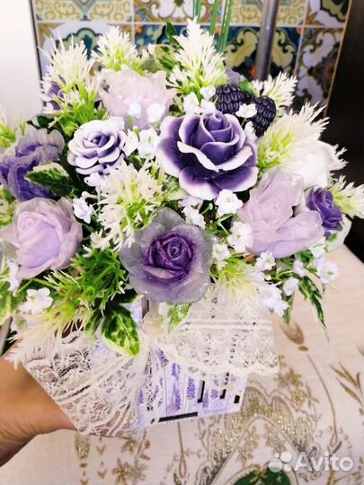 Цветы-композиция из натурального мыла