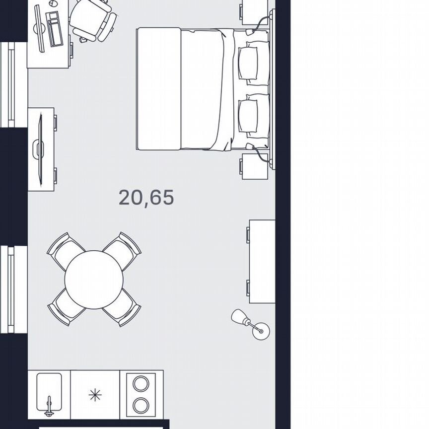 Апартаменты-студия, 31,6 м², 22/24 эт.