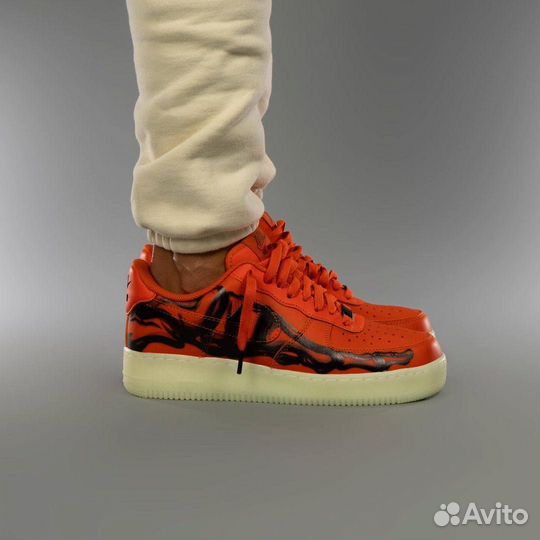 Кроссовки Nike Air Force 1 Skeleton Orange (41-45)