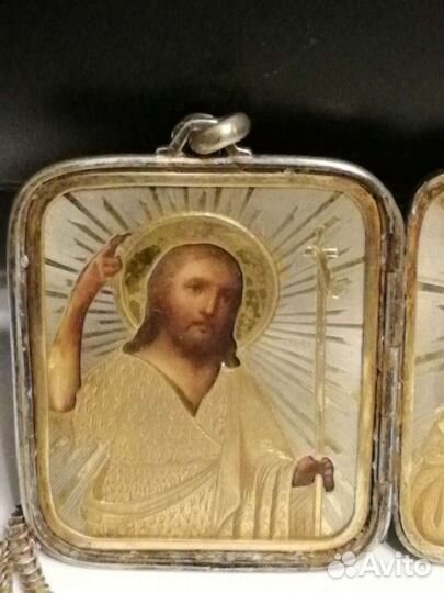 Складень Икона серебро 84 проба старинный