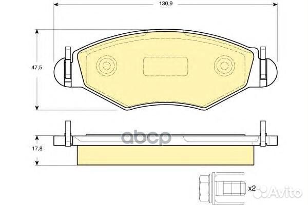 Колодки тормозные peugeot 206/206SW 01(ABS) п