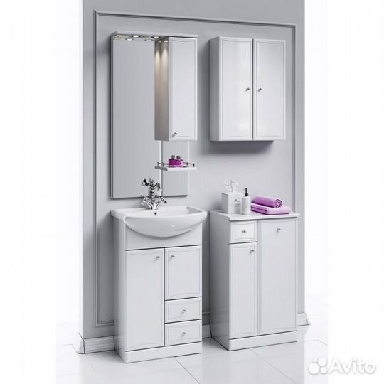 Зеркальный шкаф Aqwella ba.02.55 Белый