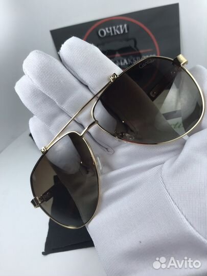 Очки Cartier с деревянной душкой