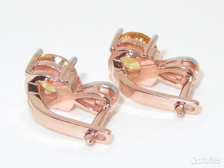 Серебряные серьги с цитринами