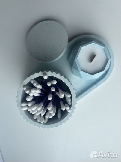 Свечи ручной работы, свечи в гипсовом кашпо