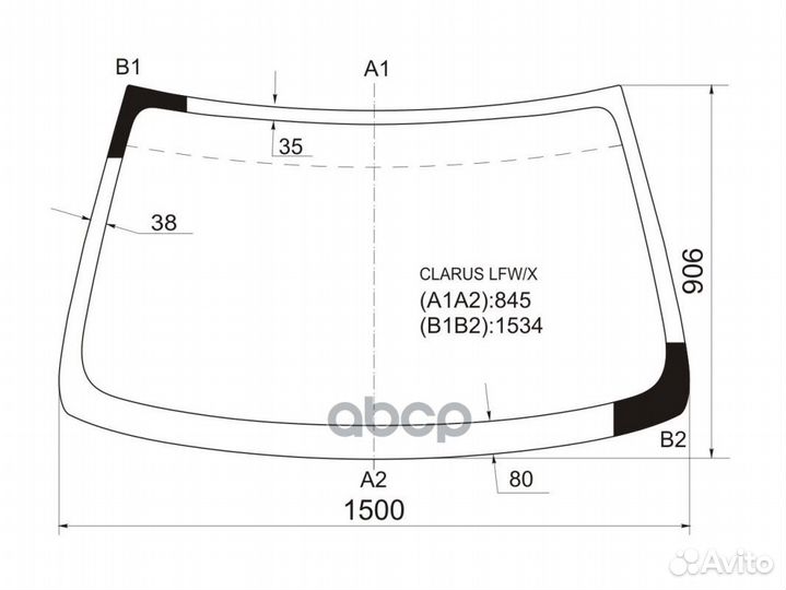 Стекло лобовое KIA clarus/credos 4D 96-01 claru