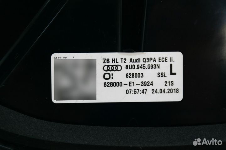 Фонарь задний audi Q3 8U