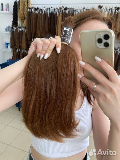 Натуральный срез русых волос, 39 см (А 586)