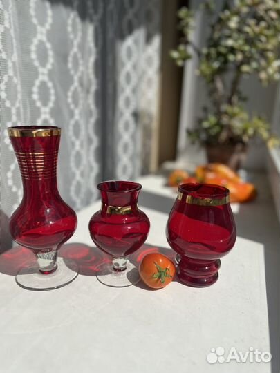 Бокал, ваза, стакан СССР из цветного стекла