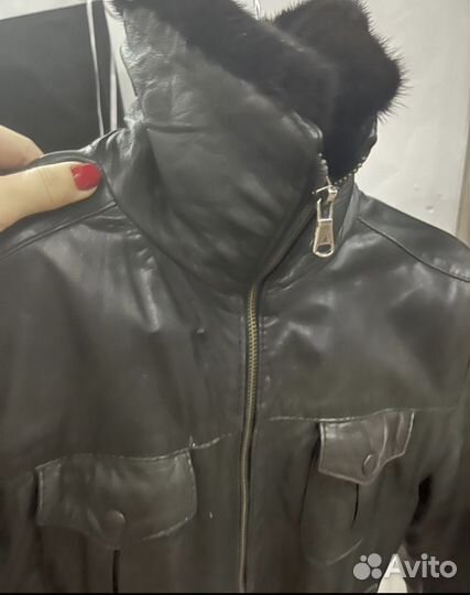 Куртка кожаная женская с мехом
